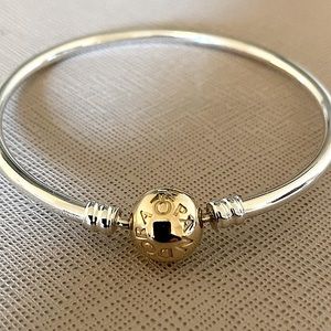 14k Gold Two Toned Retired PANDORA Bangle